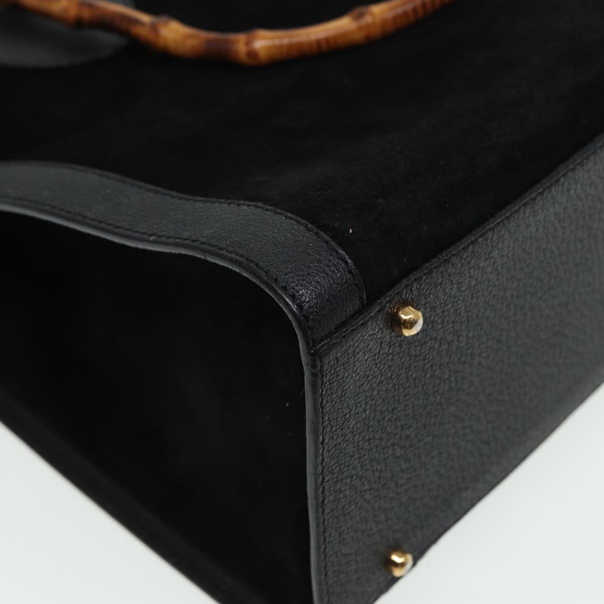 GUCCI Bamboo Hand Bag Leather Black 002 1095 0260 81630