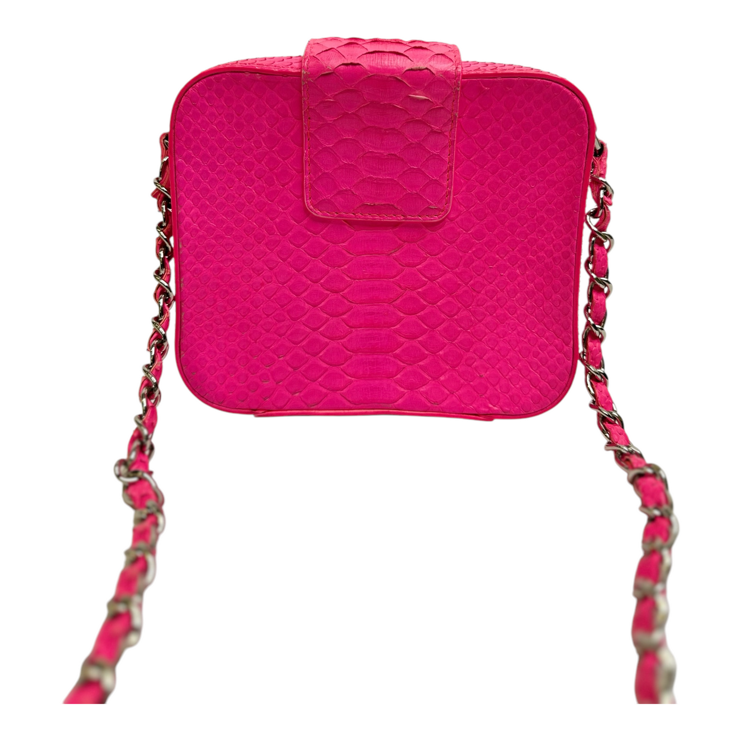 Chanel Snakeskin Mini CC Box Camera Bag Pink