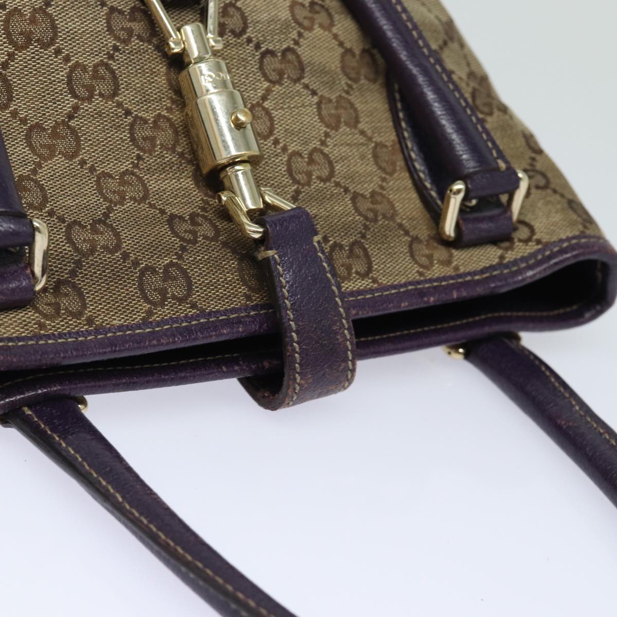 GUCCI New Jackie GG Canvas Hand Bag Beige 145817 81780