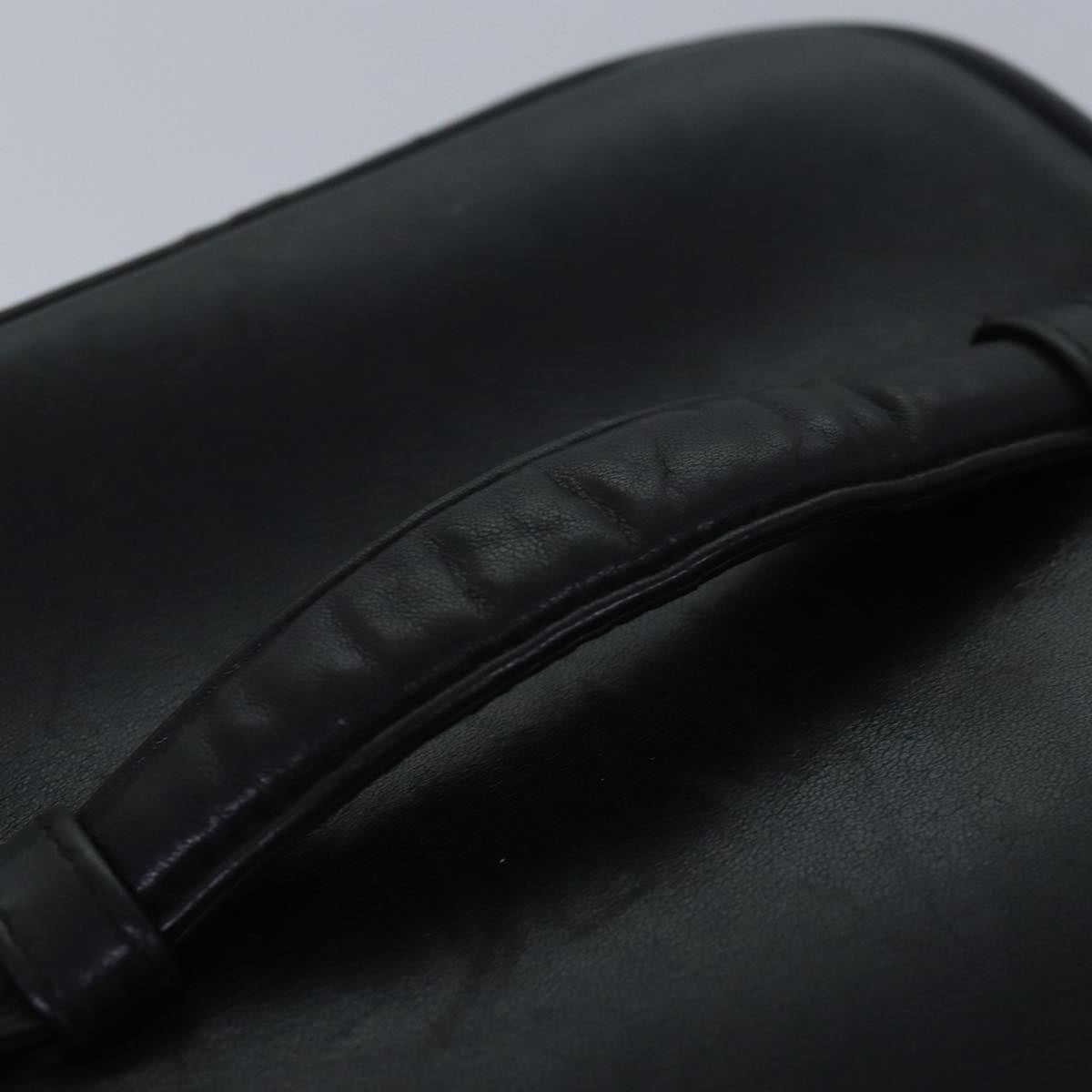 CHANEL Vanity Bicolore Pouch Leather Black CC 81781