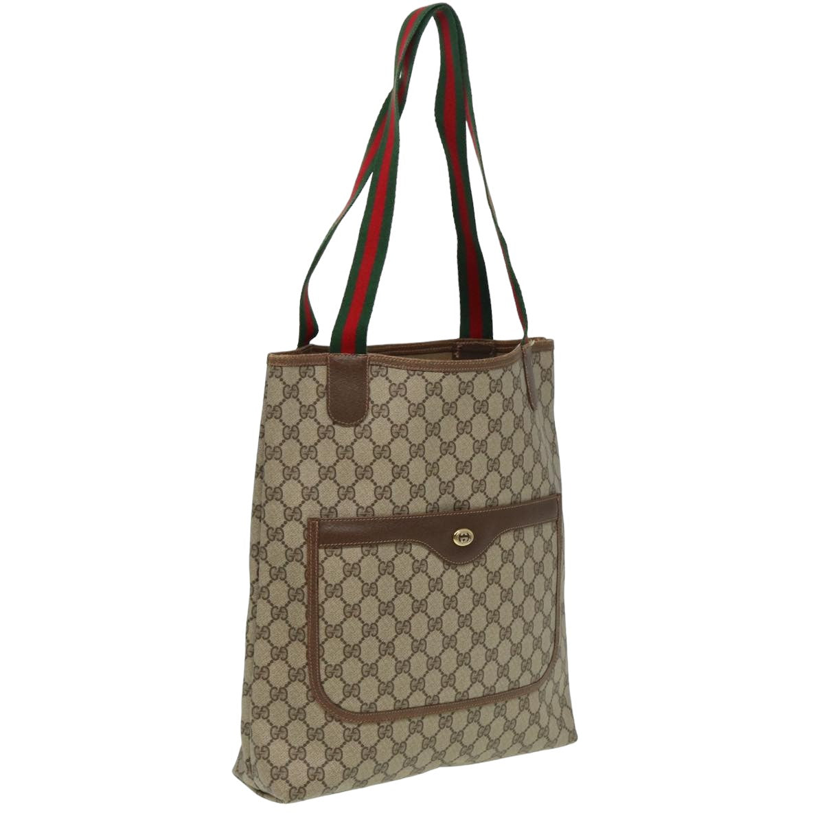 GUCCI GG Supreme Web Sherry Line Tote Bag Beige 40 02 003 81810