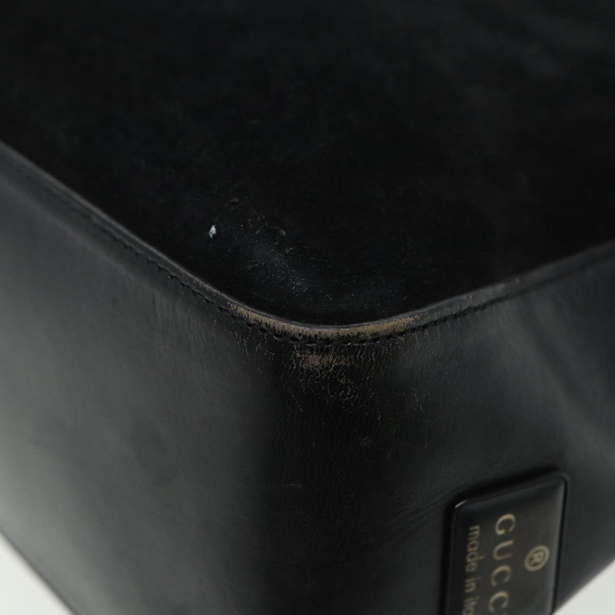 GUCCI Shoulder Bag Suede Black 001 3766 81827