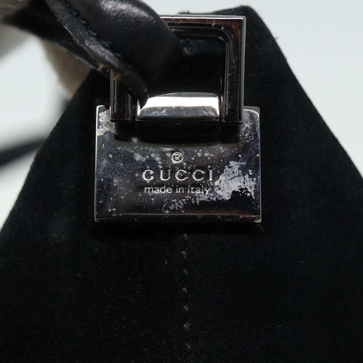 GUCCI Shoulder Bag Suede Black 001 3766 81827