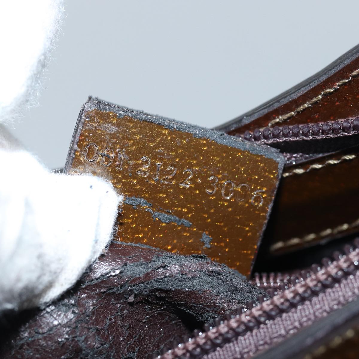 GUCCI Bamboo Shoulder Bag Enamel Brown 001 2122 3006 81842