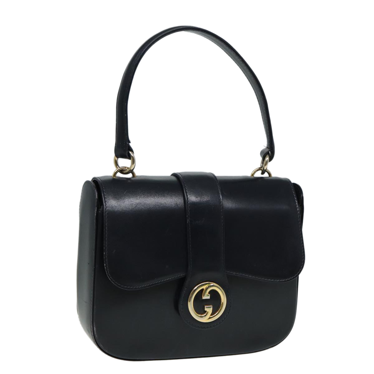 GUCCI Hand Bag Leather Black 81848