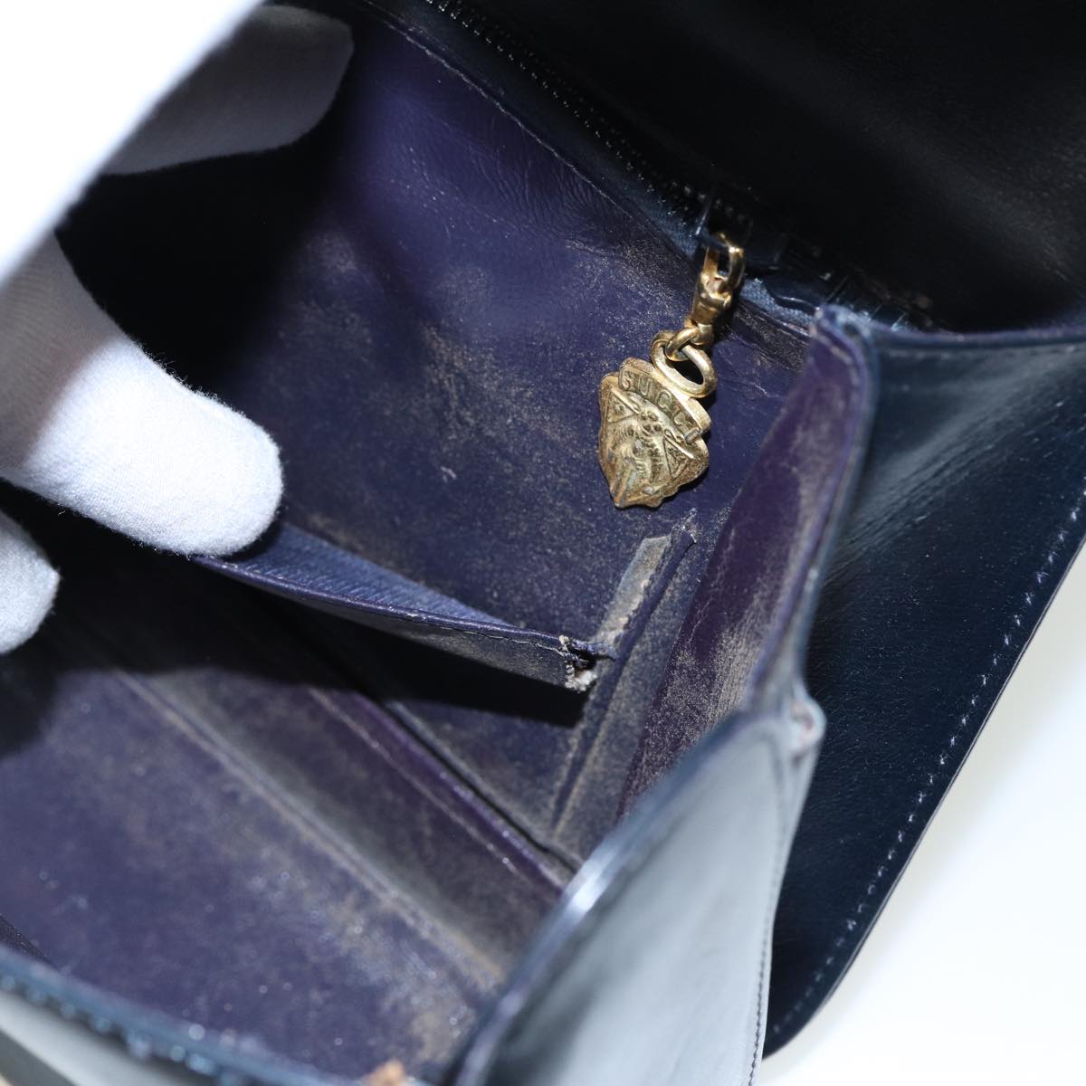 GUCCI Hand Bag Leather Black 81848