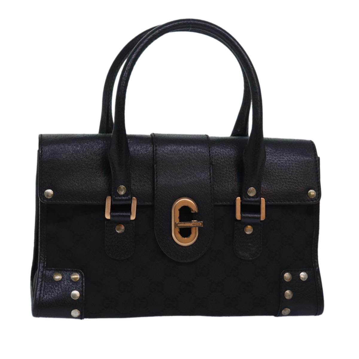 GUCCI GG Canvas Hand Bag Black 124286 81873