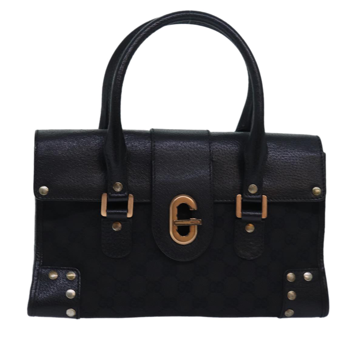 GUCCI GG Canvas Hand Bag Black 124286 81873