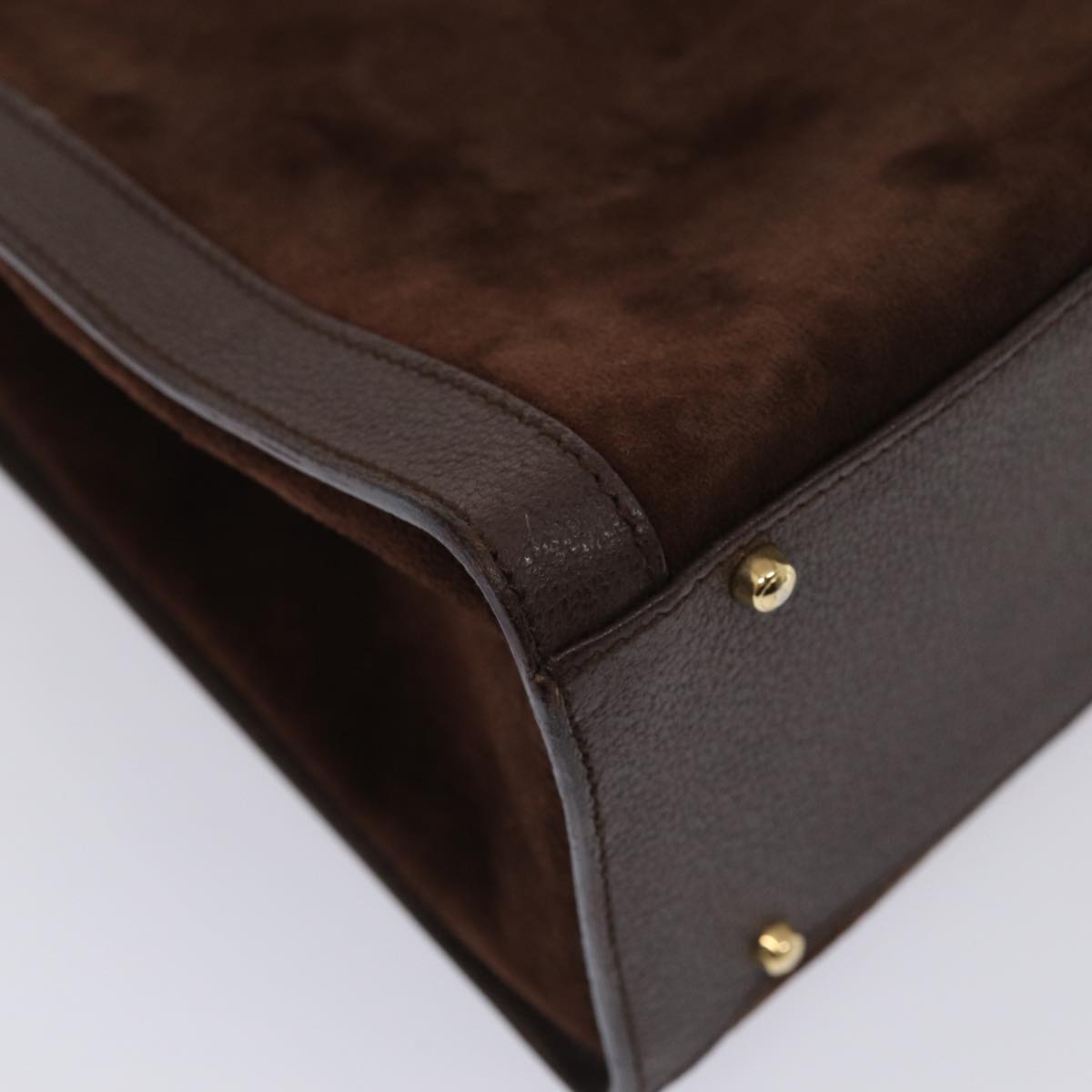 GUCCI Bamboo Hand Bag Suede Outlet Brown 002 1095 0260 81930