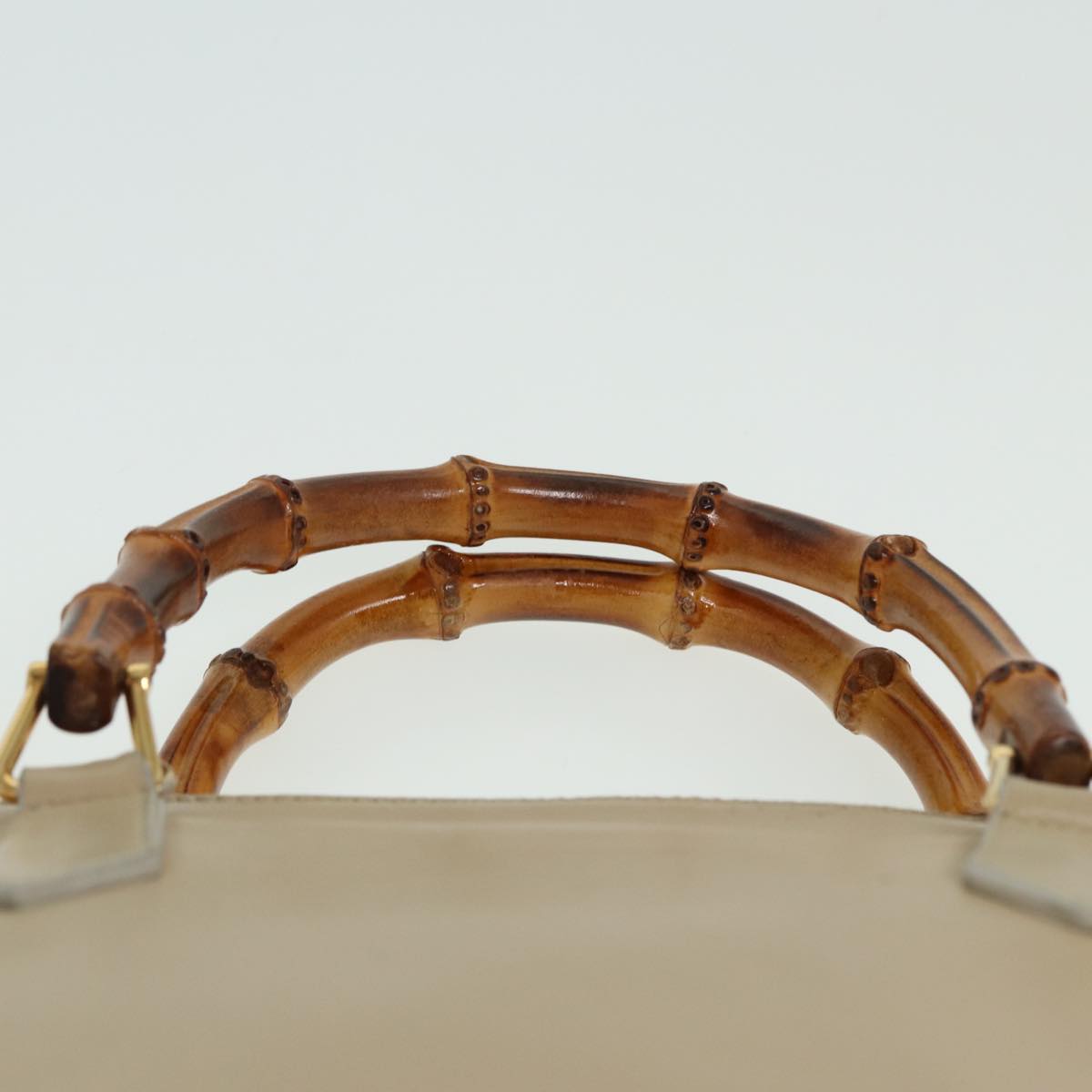 GUCCI Bamboo Hand Bag Leather Beige 81937