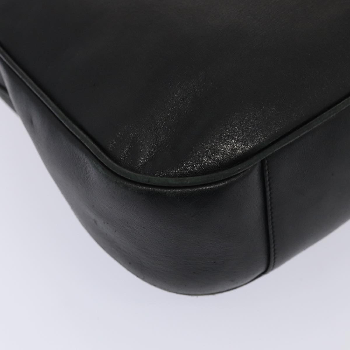 GUCCI Bamboo Hand Bag Leather 2way Black 001 1014 1577 81973