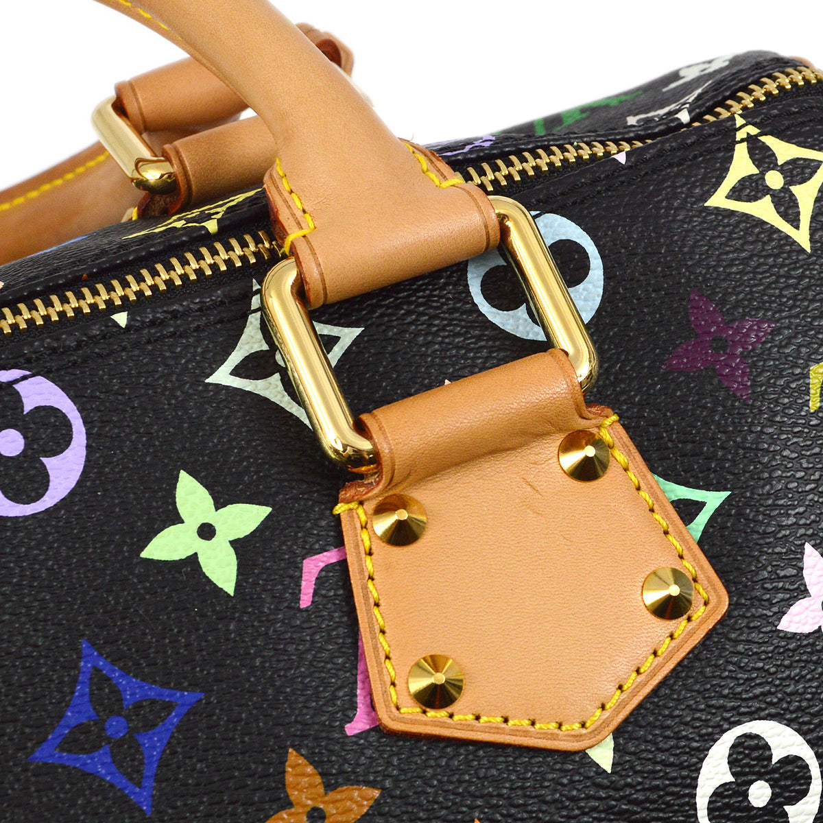 Louis Vuitton Black Monogram Multicolor Speedy 30 Handbag M92642