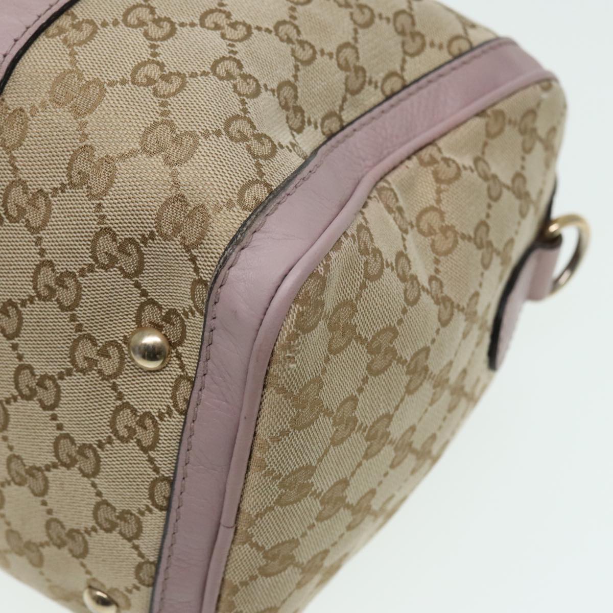 GUCCI GG Canvas Boston Bag 2way Beige Pink 82022