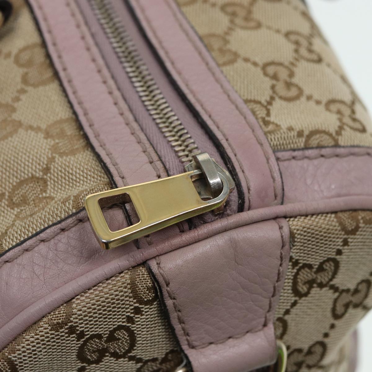 GUCCI GG Canvas Boston Bag 2way Beige Pink 82022
