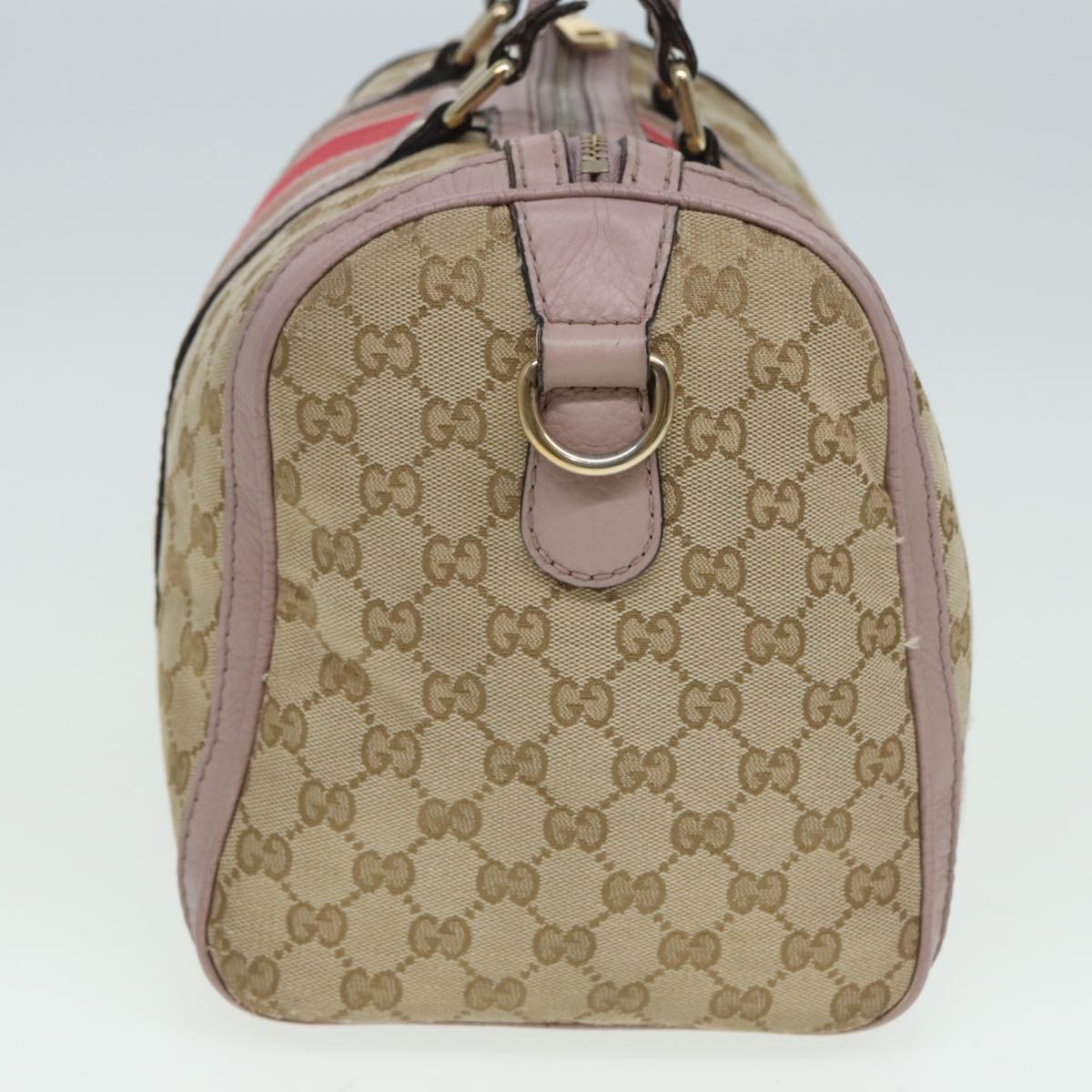 GUCCI GG Canvas Boston Bag 2way Beige Pink 82022