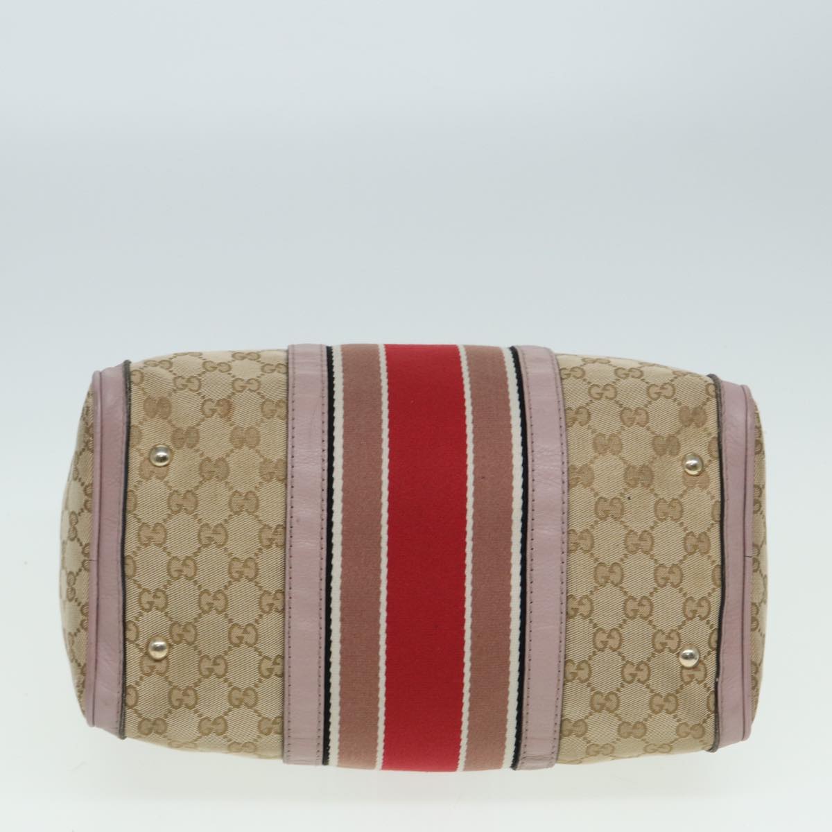 GUCCI GG Canvas Boston Bag 2way Beige Pink 82022
