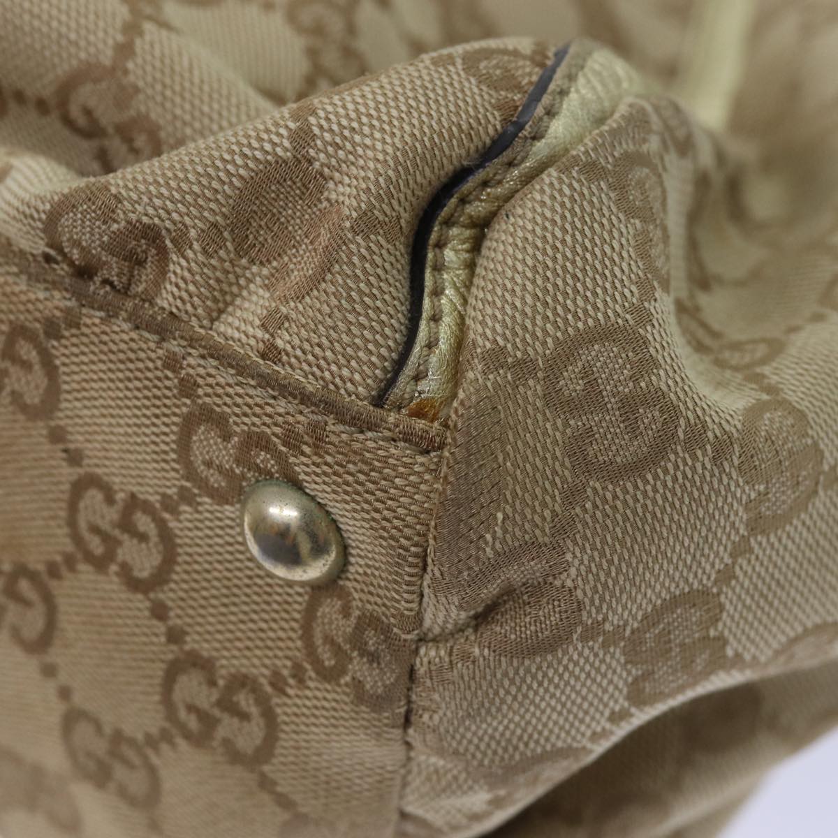 GUCCI GG Canvas Abbey Tote Bag Beige Gold 189835 82100