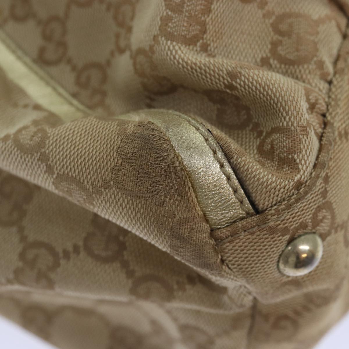 GUCCI GG Canvas Abbey Tote Bag Beige Gold 189835 82100