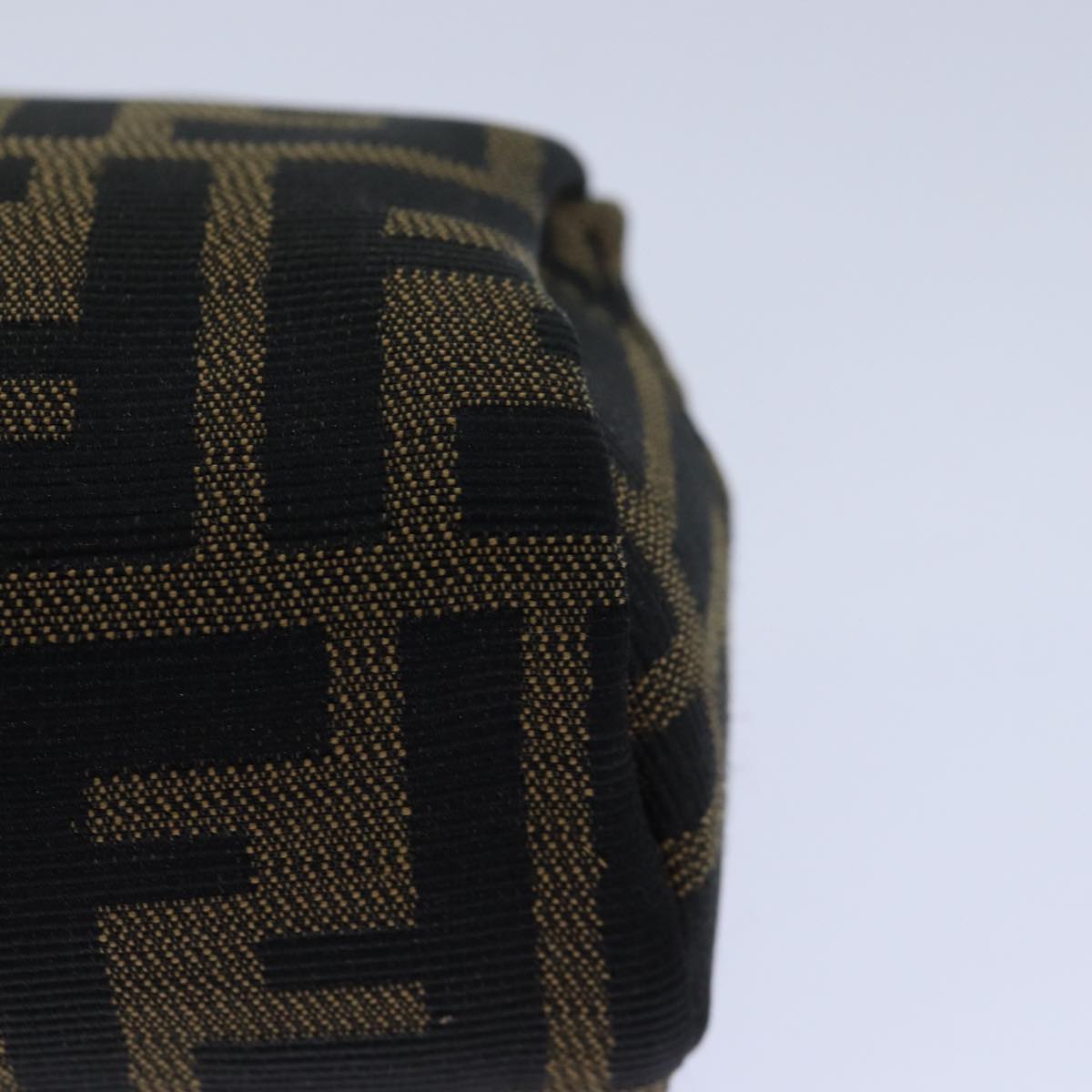 FENDI Zucca Canvas Pouch Brown Black gold 82115