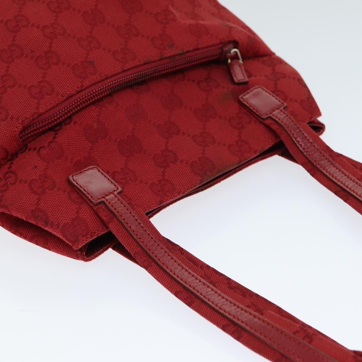 GUCCI GG Canvas Shoulder Bag Red 002 1075 82164