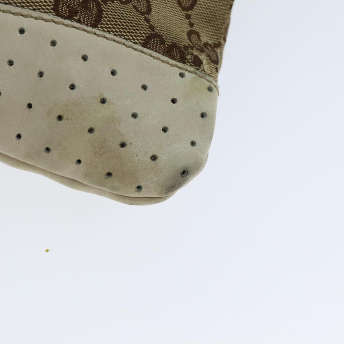 GUCCI GG Canvas Shoulder Bag Beige White 145857 82178