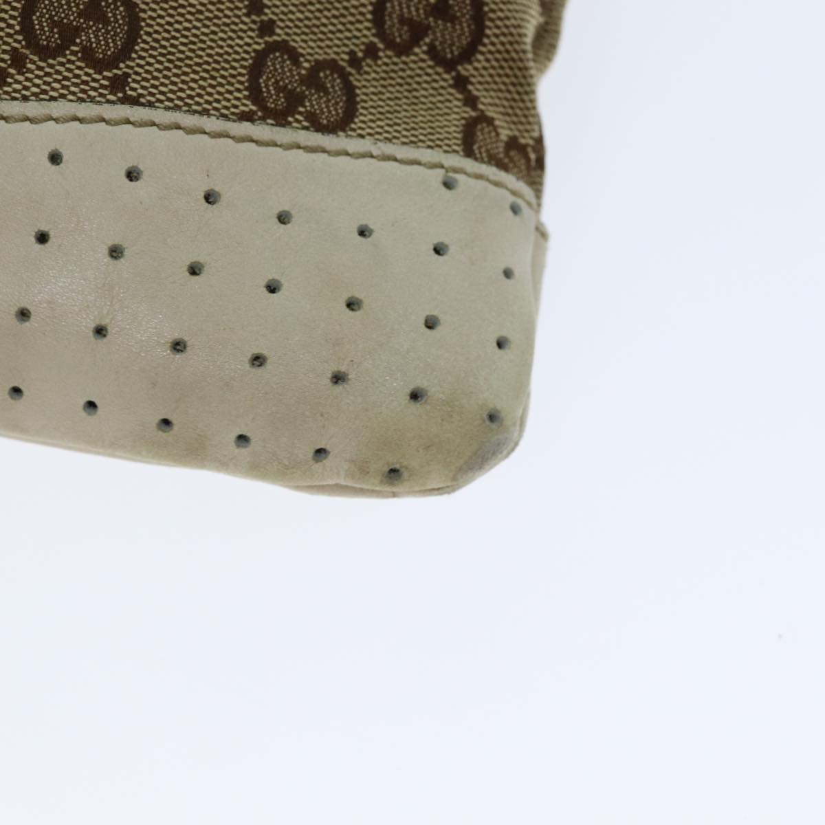 GUCCI GG Canvas Shoulder Bag Beige White 145857 82178
