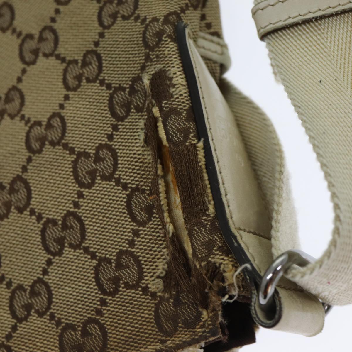 GUCCI GG Canvas Shoulder Bag Beige White 145857 82178