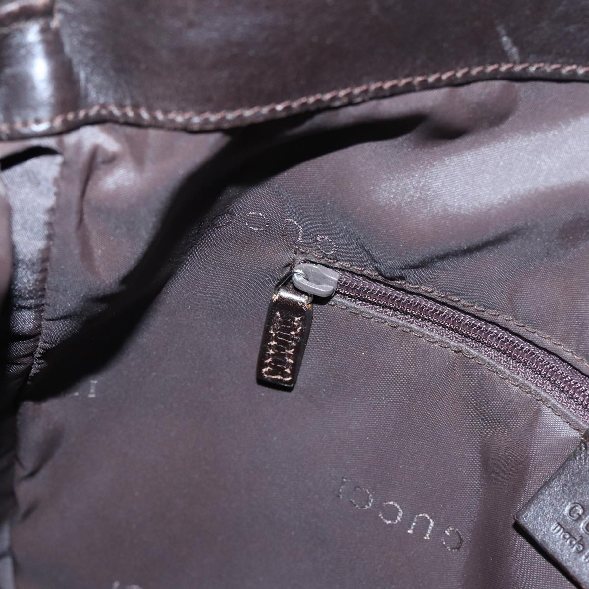 GUCCI Bamboo Hand Bag Nylon 2way Khaki 001 1638 82192