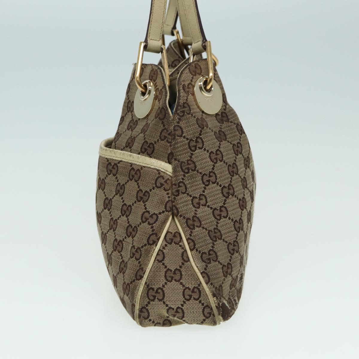 GUCCI GG Canvas Shoulder Bag Beige 121023 82193
