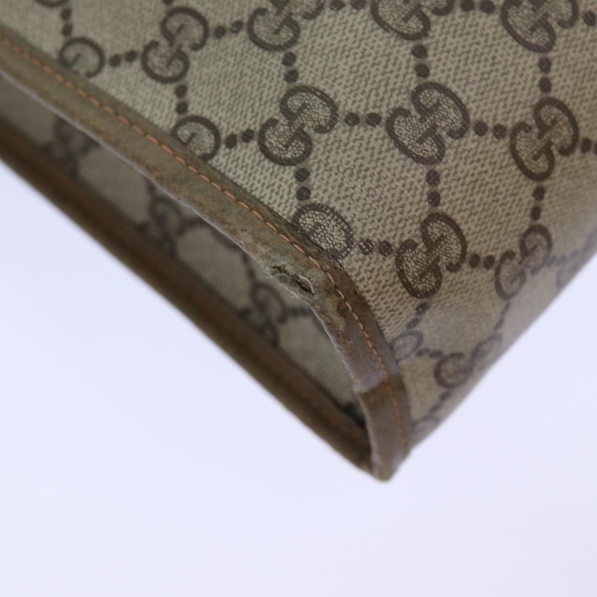 GUCCI GG Supreme Tote Bag WebSherry Line PVC Beige 89.02.997 82256