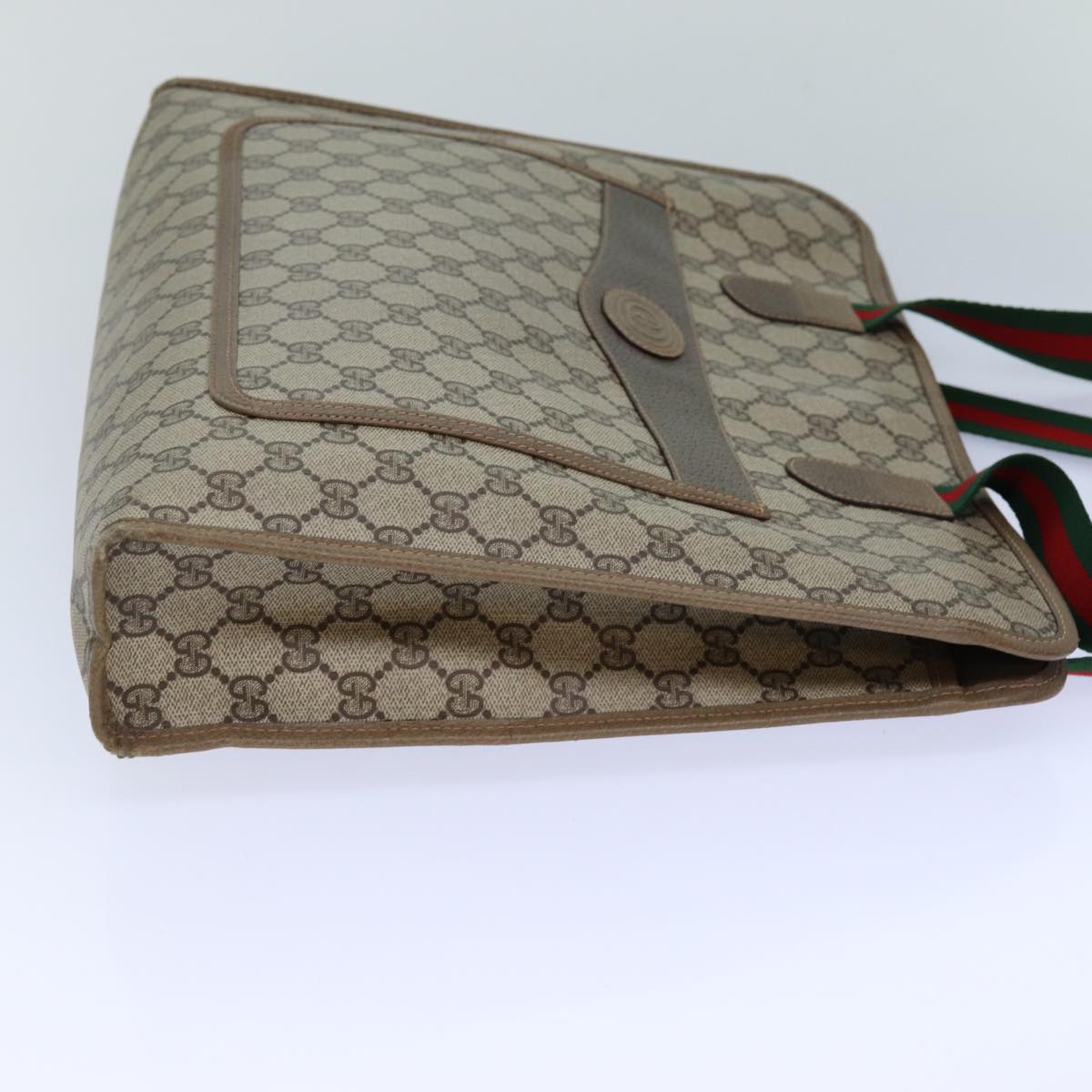 GUCCI GG Supreme Tote Bag WebSherry Line PVC Beige 89.02.997 82256
