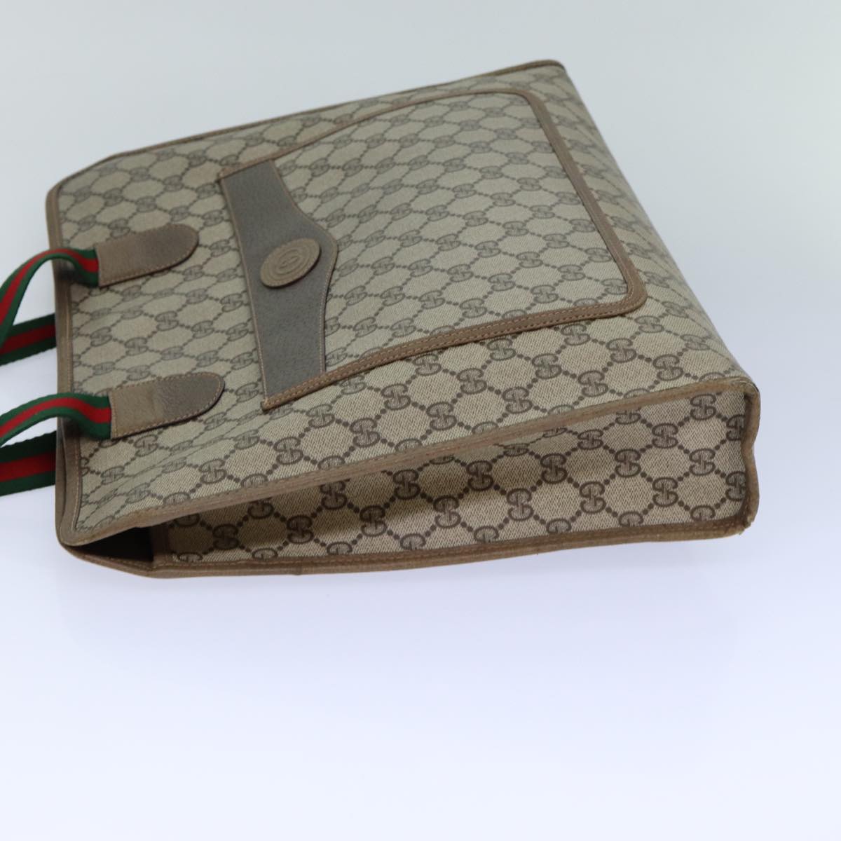GUCCI GG Supreme Tote Bag WebSherry Line PVC Beige 89.02.997 82256
