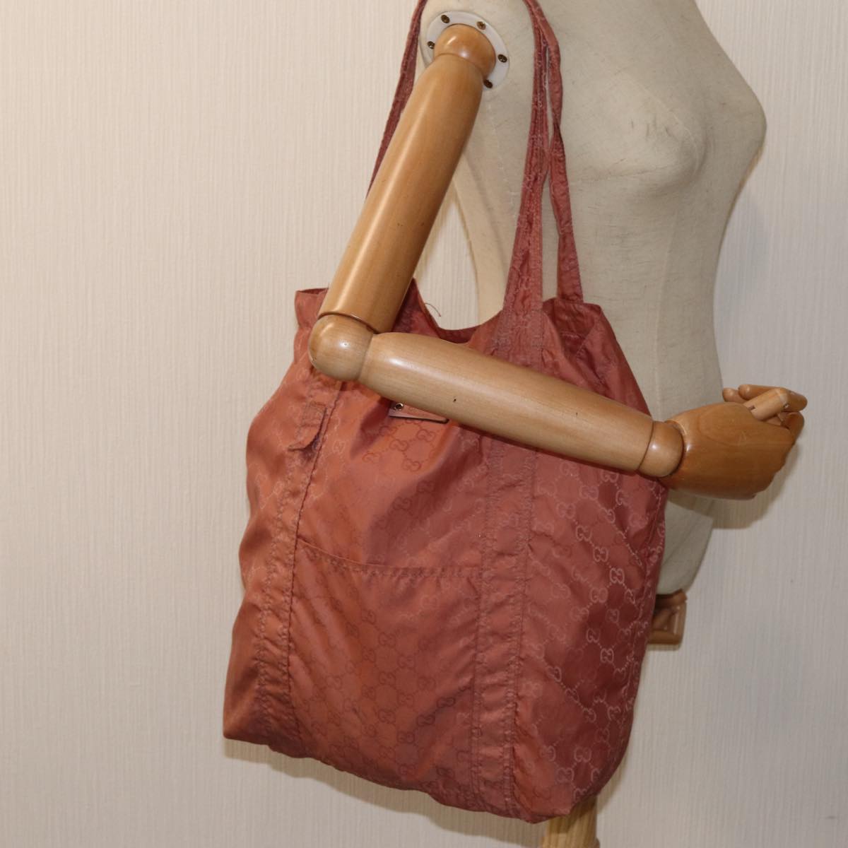 GUCCI GG Canvas Tote Bag Pink 223669 82258