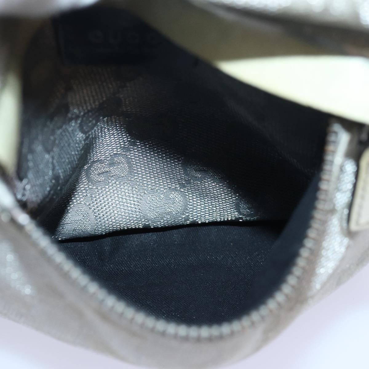 GUCCI GG Canvas Sherry Line Waist bag Silver Blue Gray 28566 82701