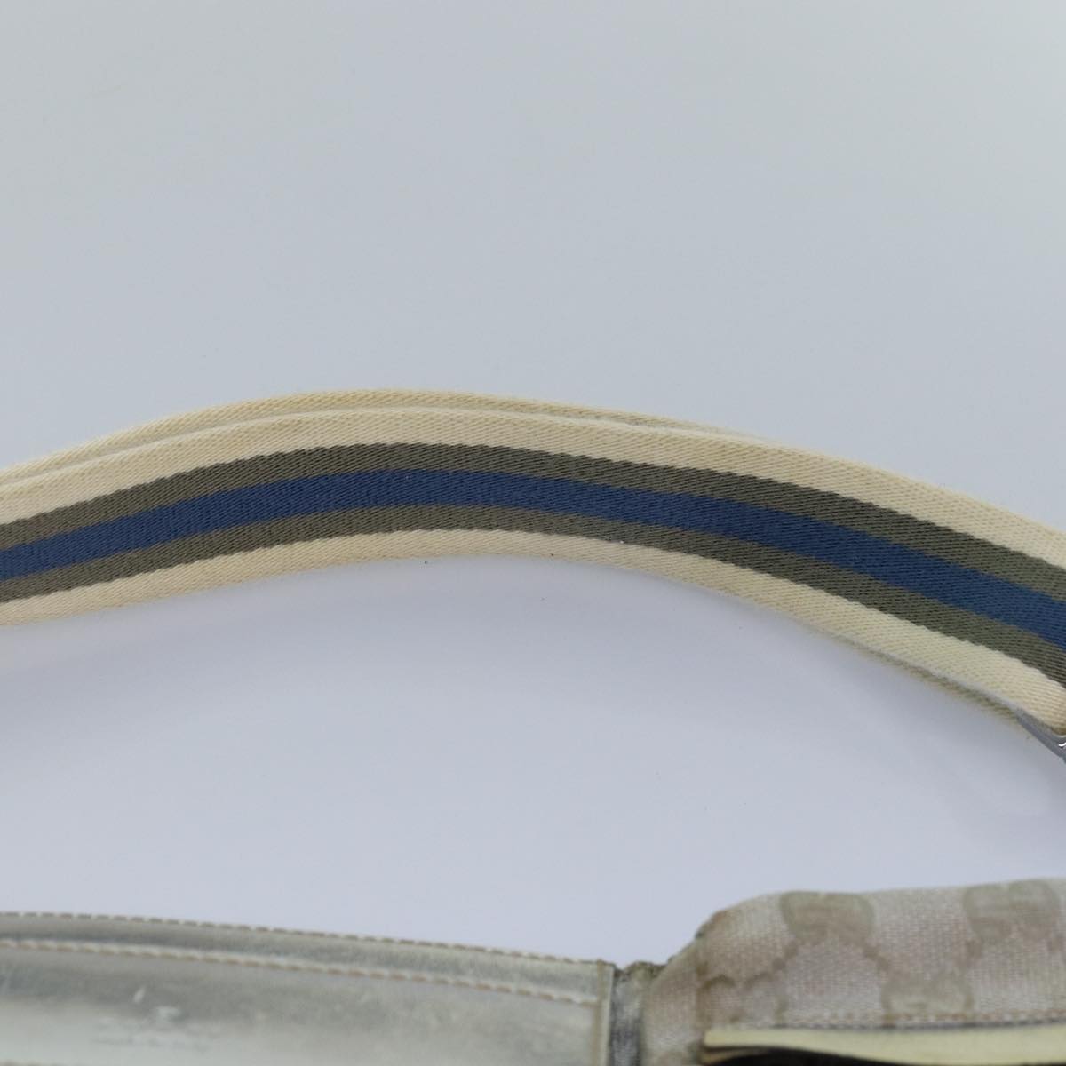 GUCCI GG Canvas Sherry Line Waist bag Silver Blue Gray 28566 82701