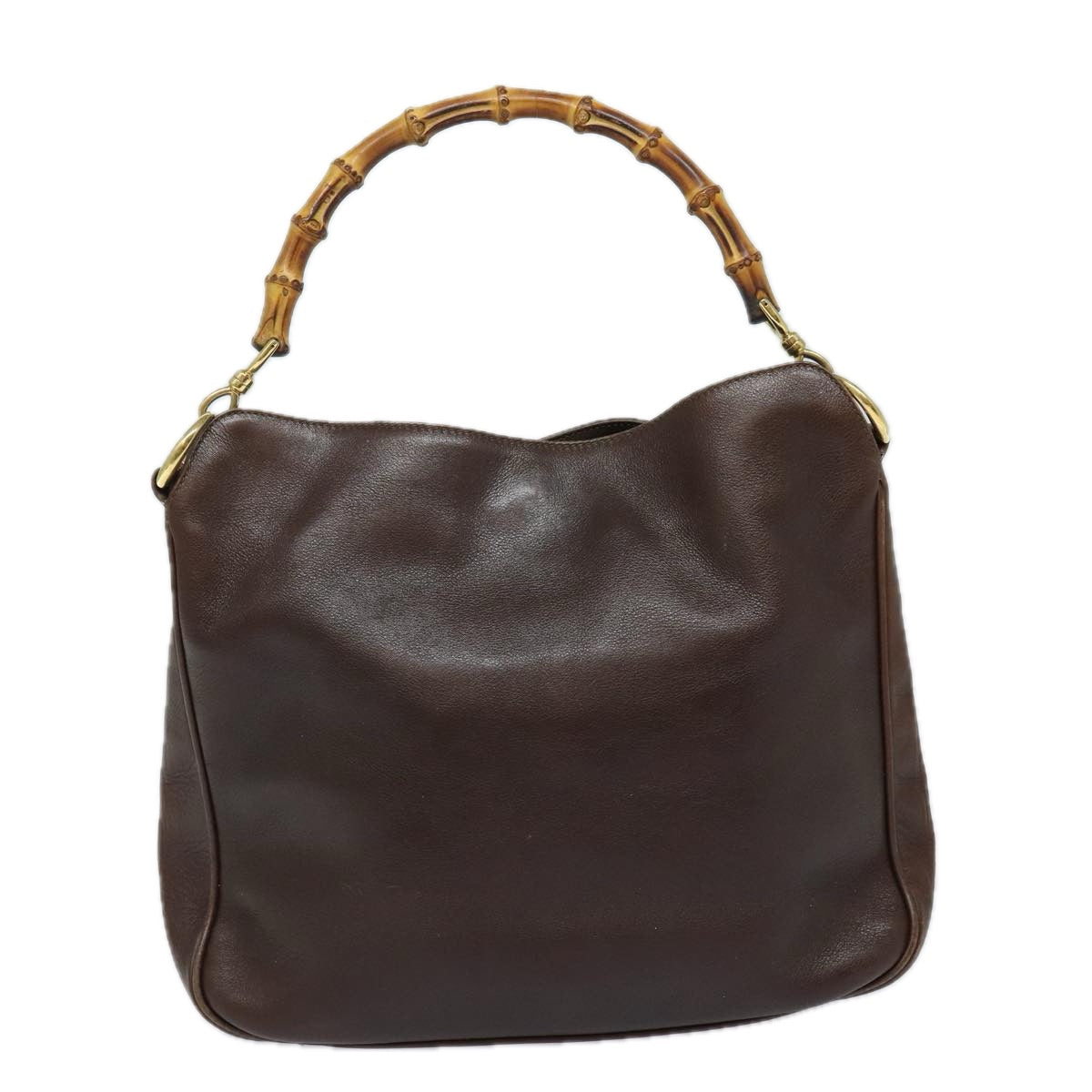 GUCCI Bamboo Shoulder Bag Leather 2way Brown 001 0166 1638 82704