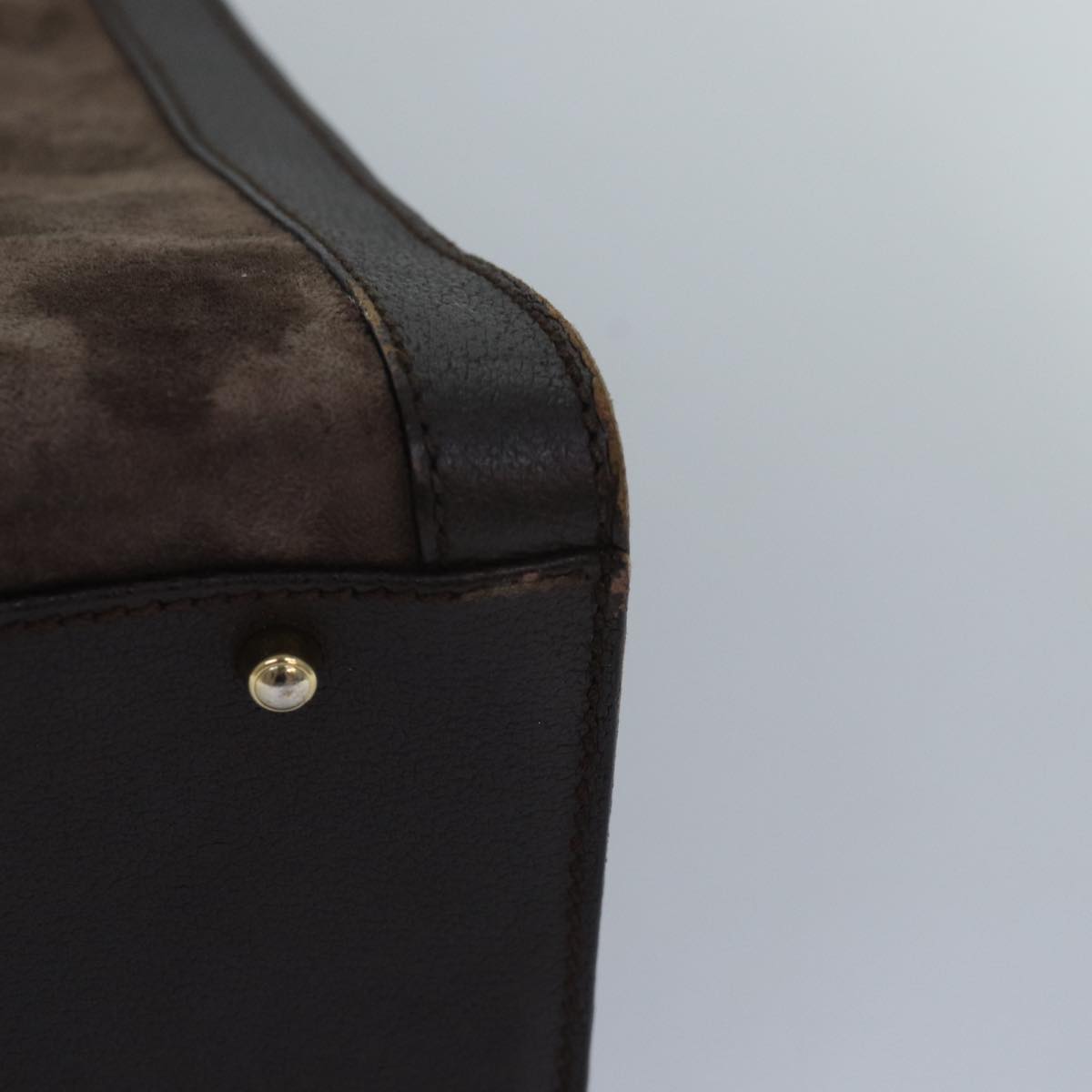 GUCCI Bamboo Hand Bag Suede Brown 002 1095 0260 82706