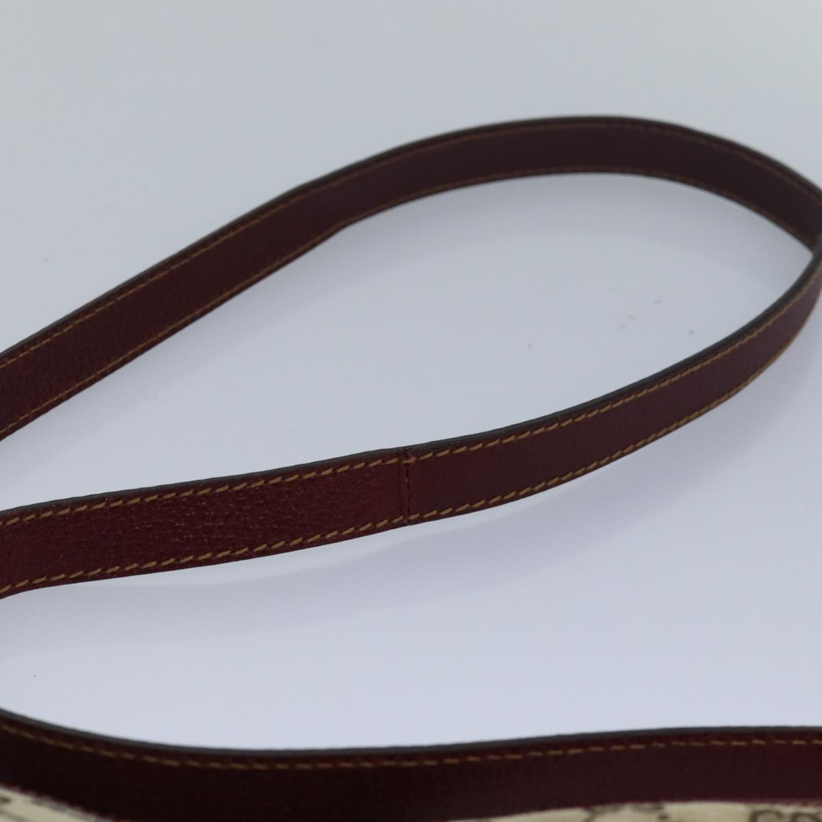 GUCCI GG Canvas Shoulder Bag Beige Red 113013 82709