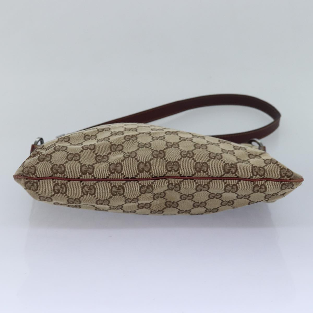 GUCCI GG Canvas Shoulder Bag Beige Red 113013 82709