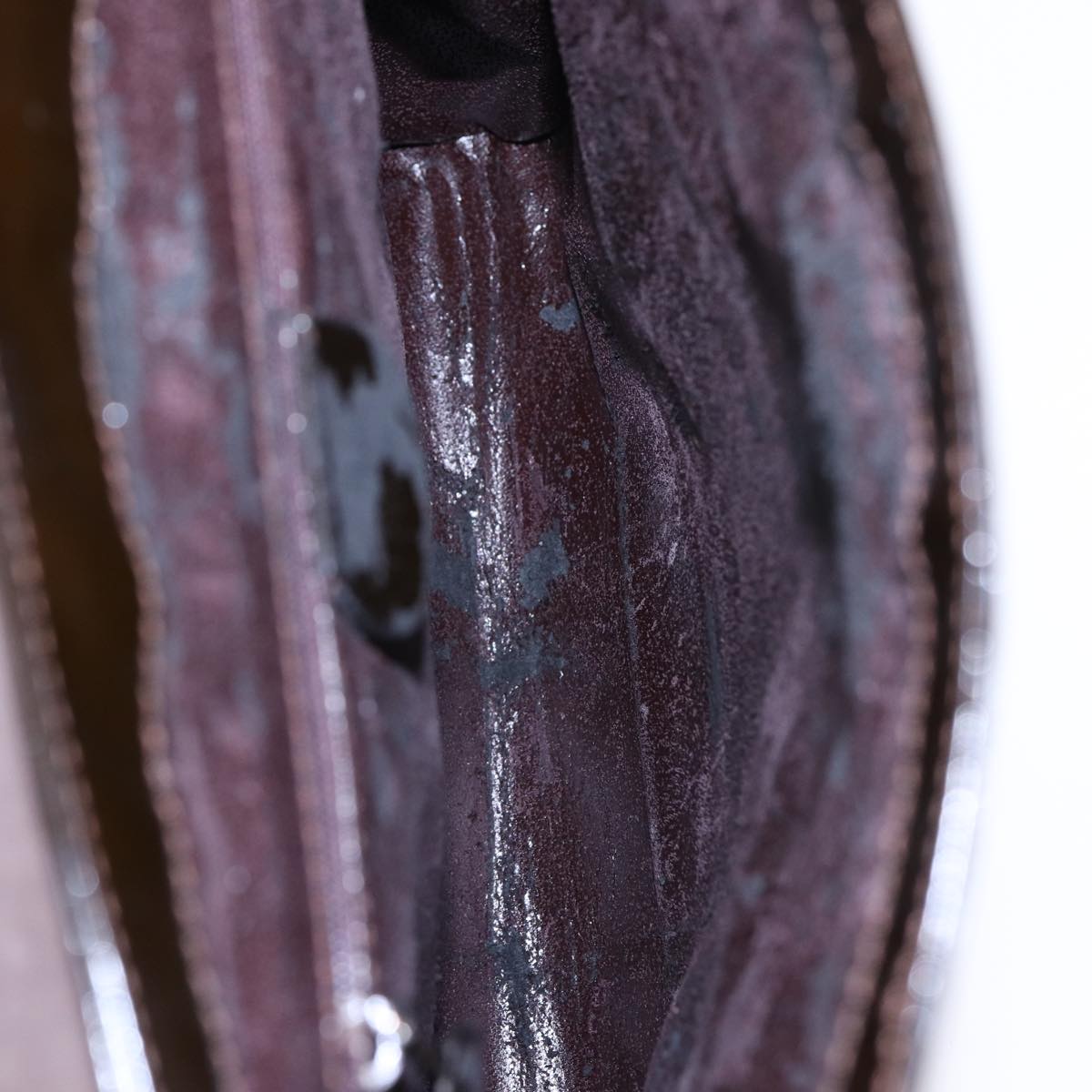 GUCCI Tote Bag Enamel Suede Brown 82713