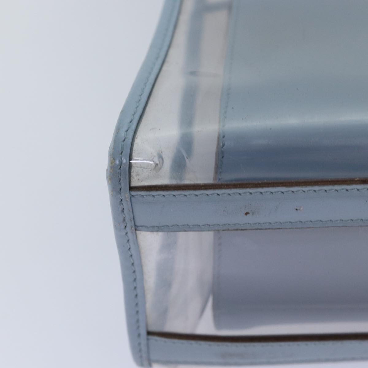 GUCCI Hand Bag Vinyl Light Blue 82716