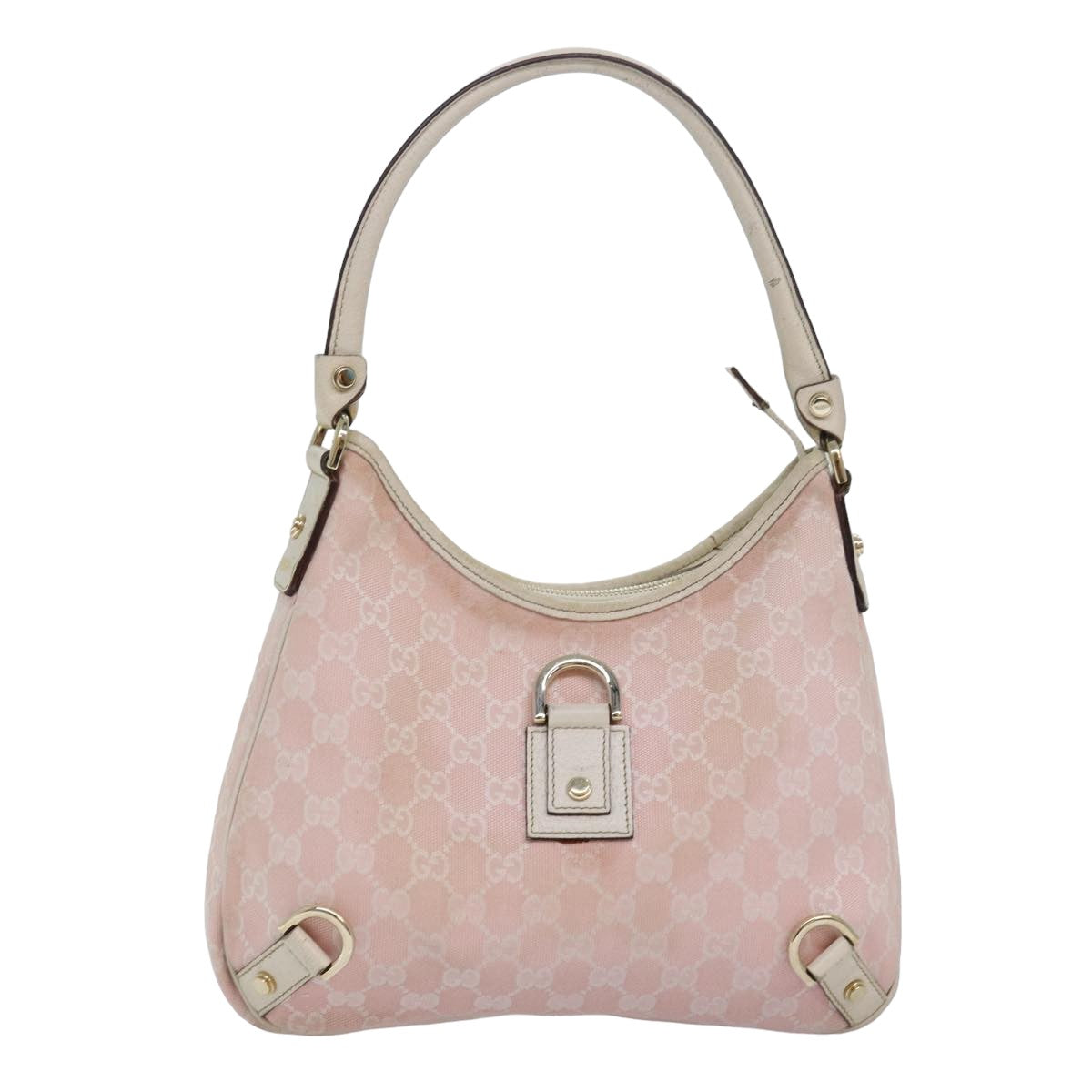 GUCCI GG Canvas Shoulder Bag Pink White 130738 82824
