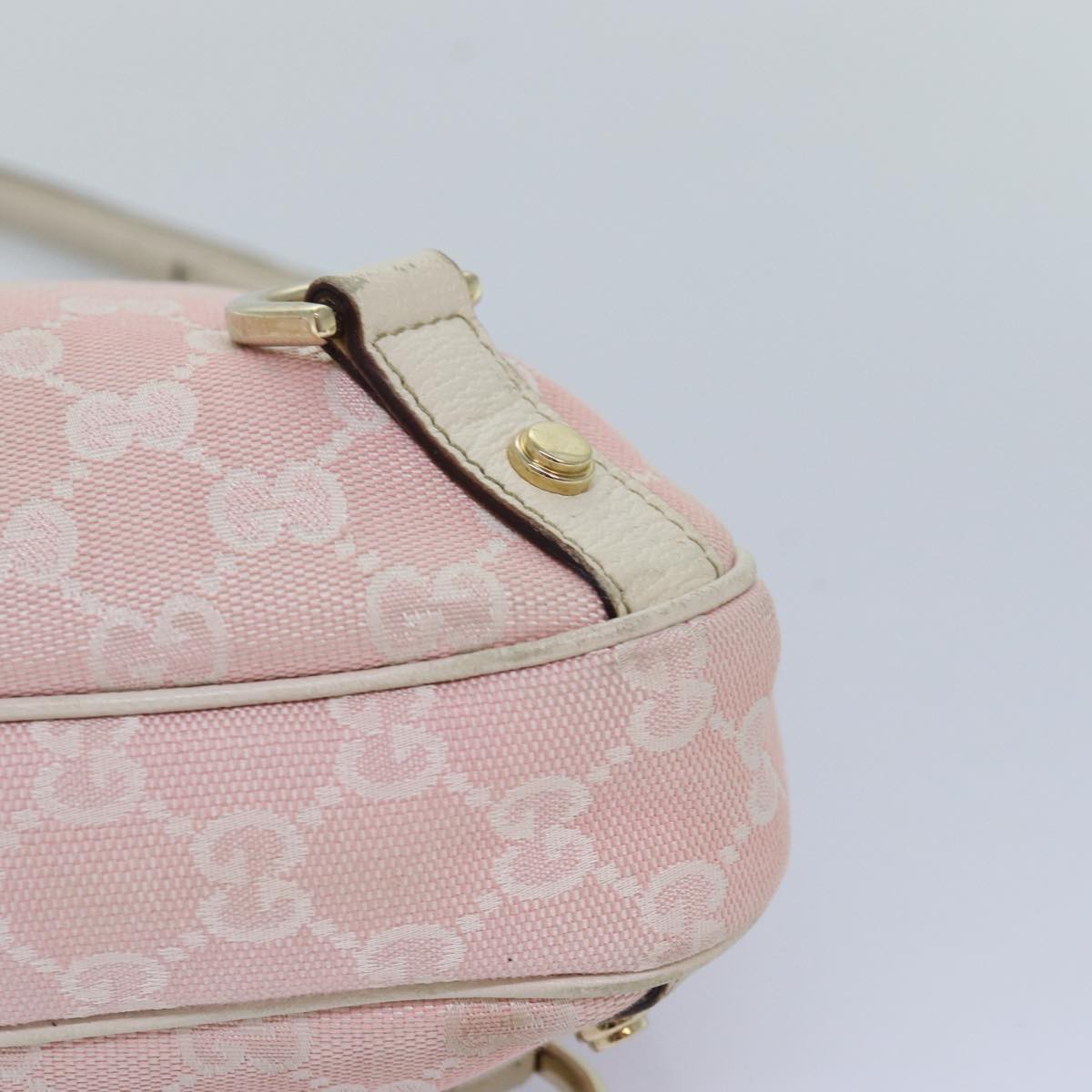 GUCCI GG Canvas Shoulder Bag Pink White 130738 82824