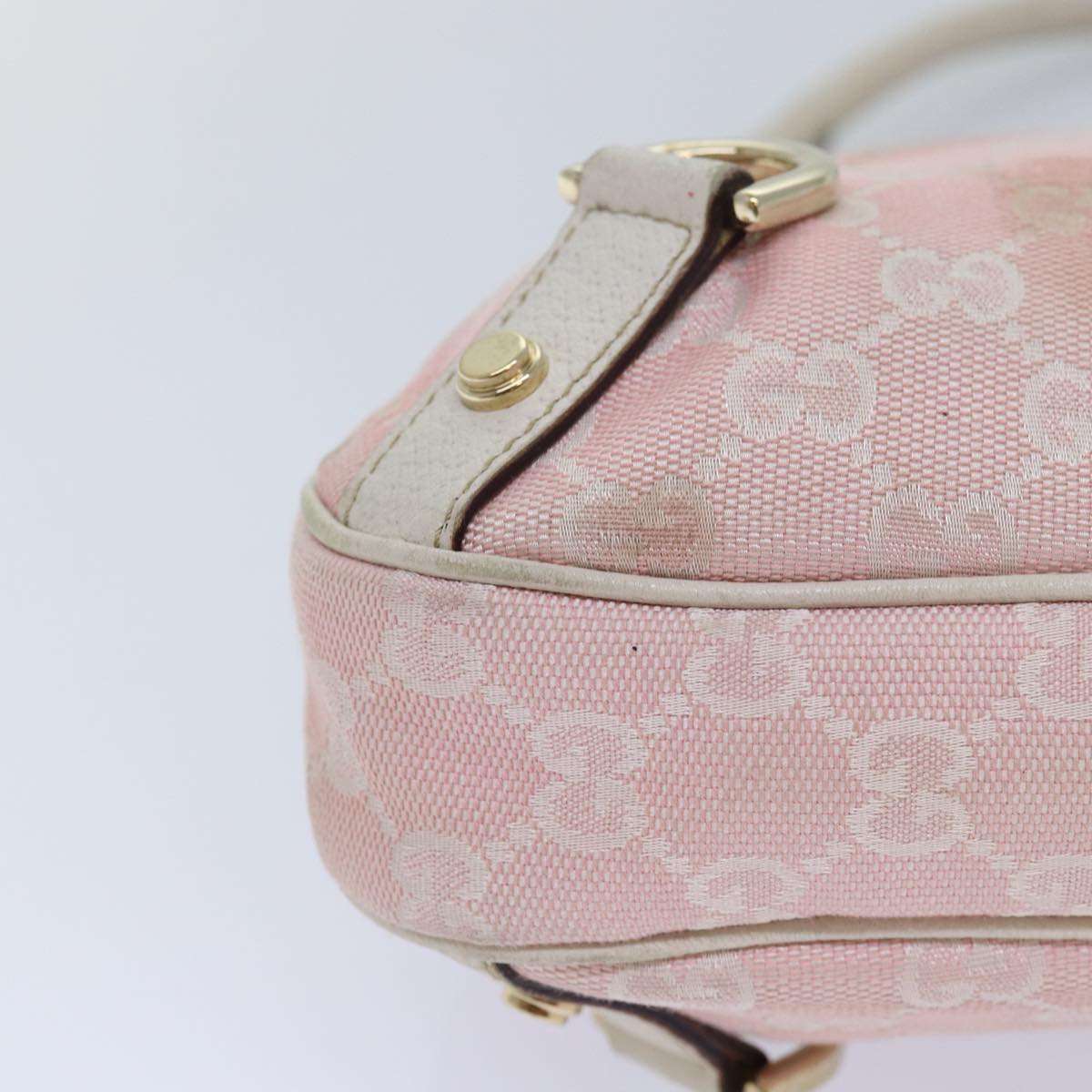 GUCCI GG Canvas Shoulder Bag Pink White 130738 82824