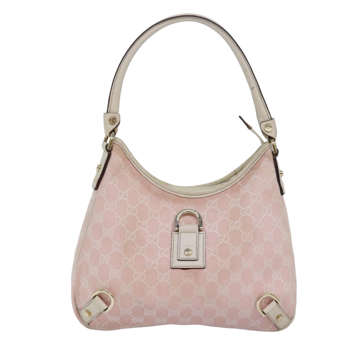 GUCCI GG Canvas Shoulder Bag Pink White 130738 82824