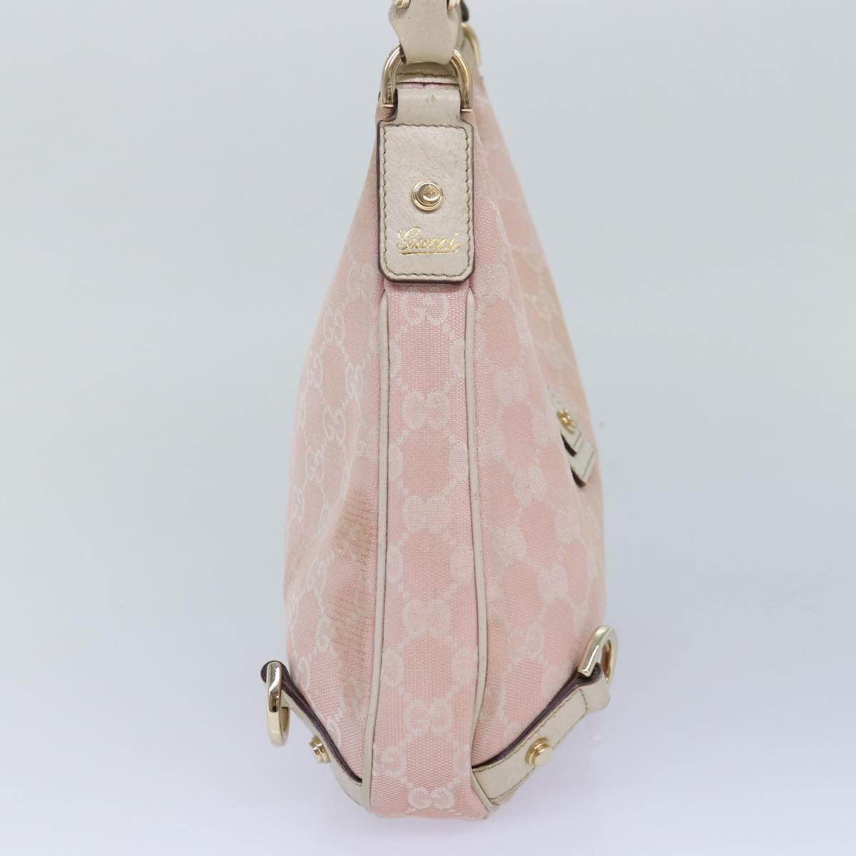 GUCCI GG Canvas Shoulder Bag Pink White 130738 82824