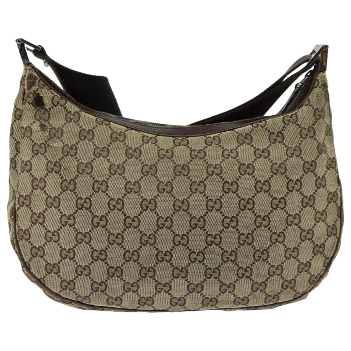 GUCCI GG Canvas Shoulder Bag Beige Brown 122709 82825