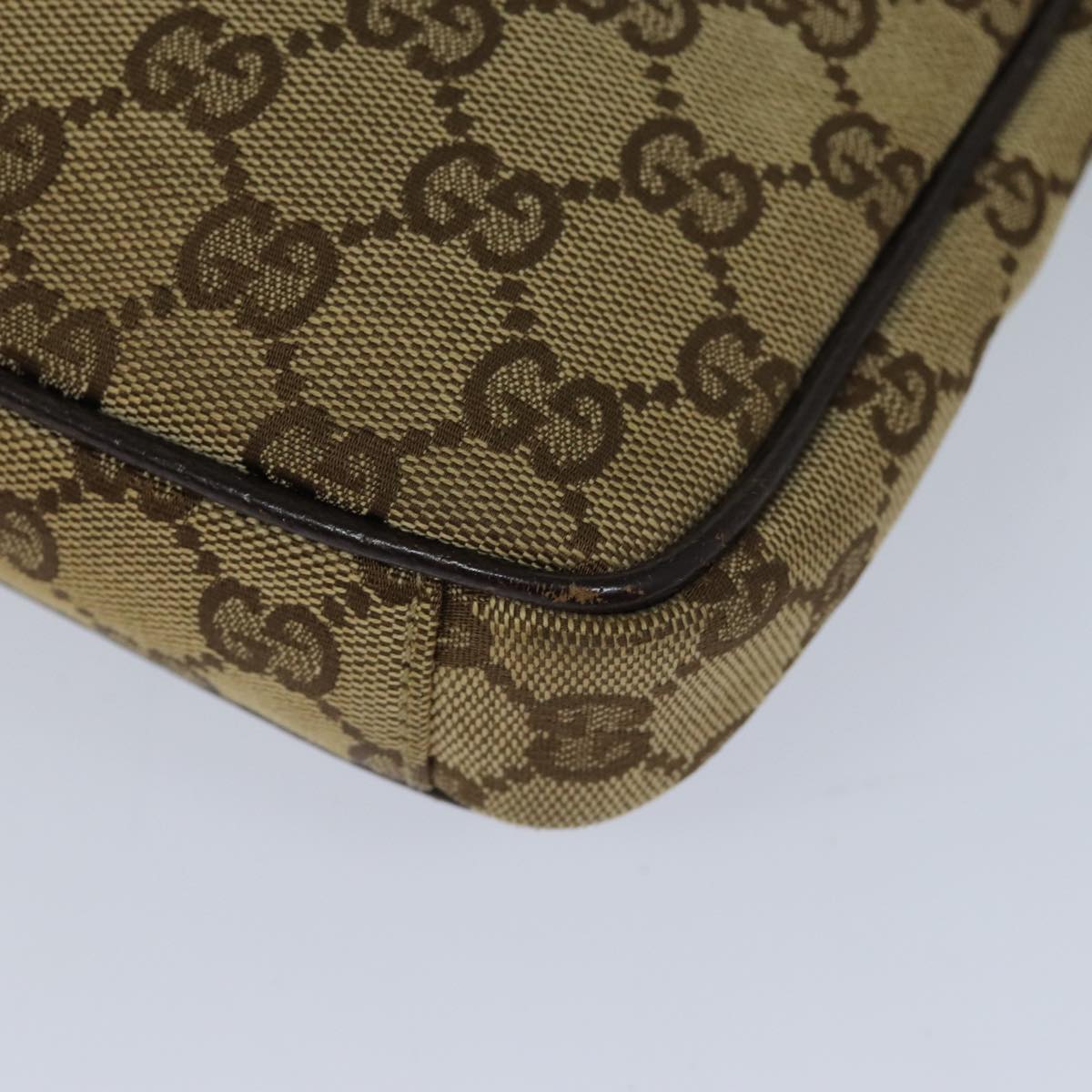 GUCCI GG Canvas Shoulder Bag Beige Brown 122760 82827