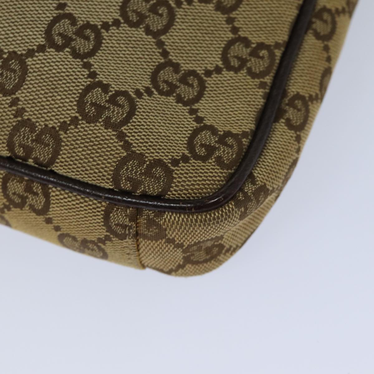 GUCCI GG Canvas Shoulder Bag Beige Brown 122760 82827