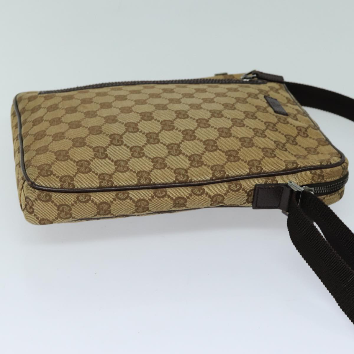 GUCCI GG Canvas Shoulder Bag Beige Brown 122760 82827
